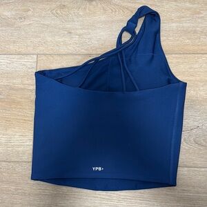 YPB Navy Blue One-Shoulder Top